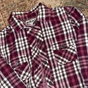 Ariat Purple Flannel Jacket Quitled Lining Size Medium